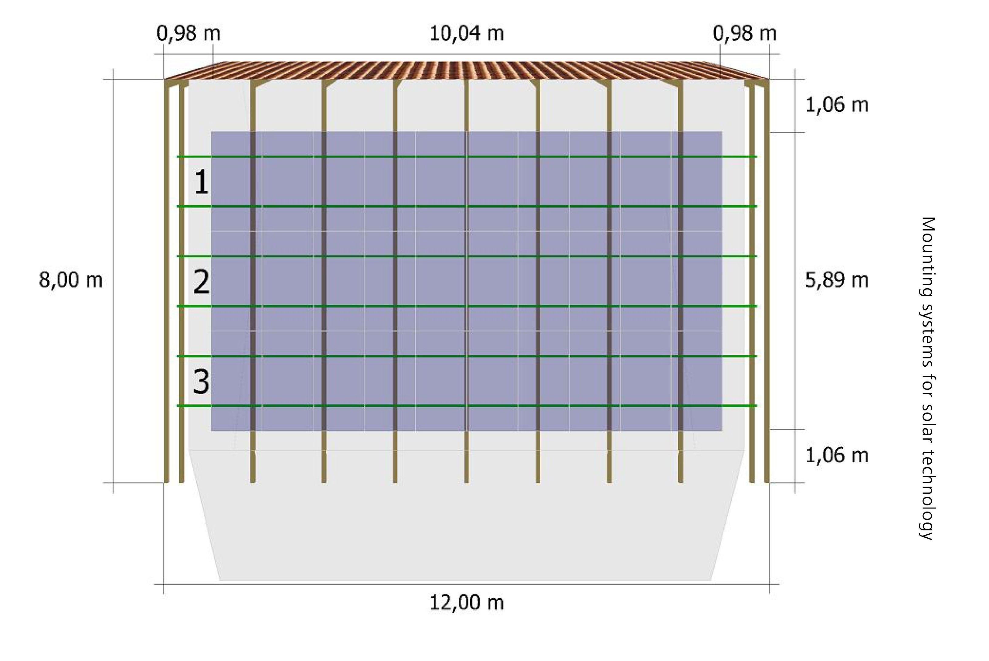 solar panel roof rack effect sketch