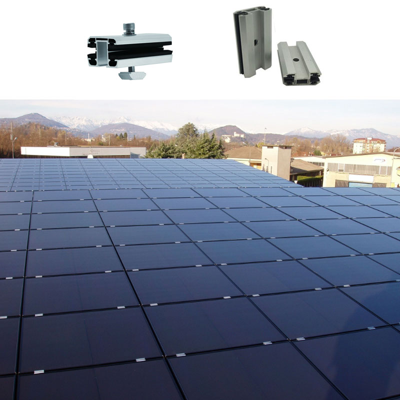 Thin film solar panel mounting clamps