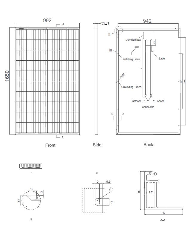 flat roof ballasted solar racking project - PV moudules