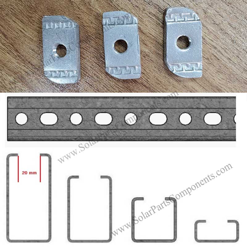 solar clamp nuts for galvanized steel rails