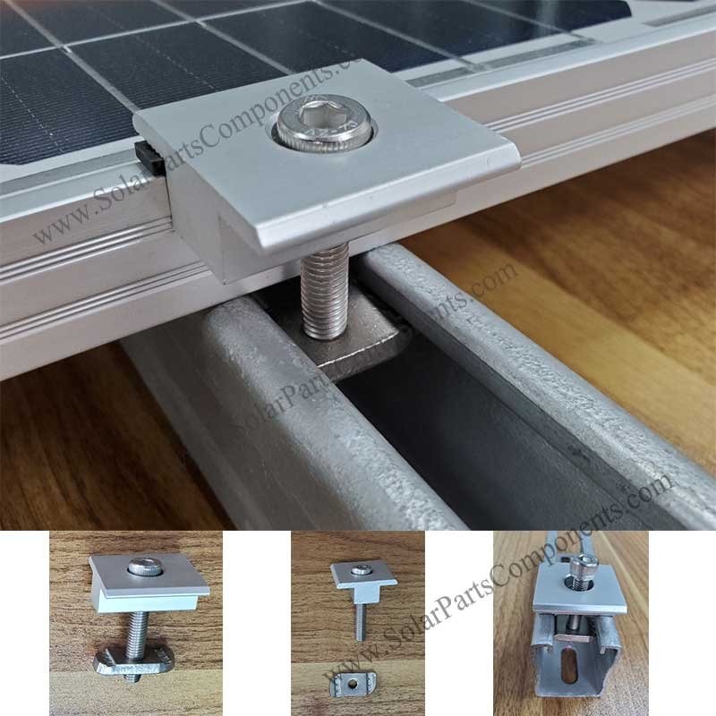 solar mid clamps for galvanized steel rails