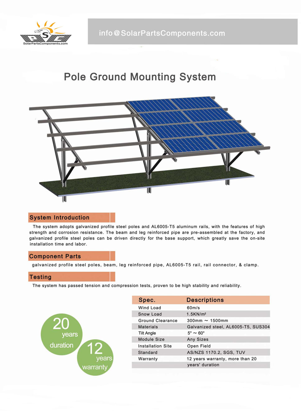 aluminum pillar ground mounting system