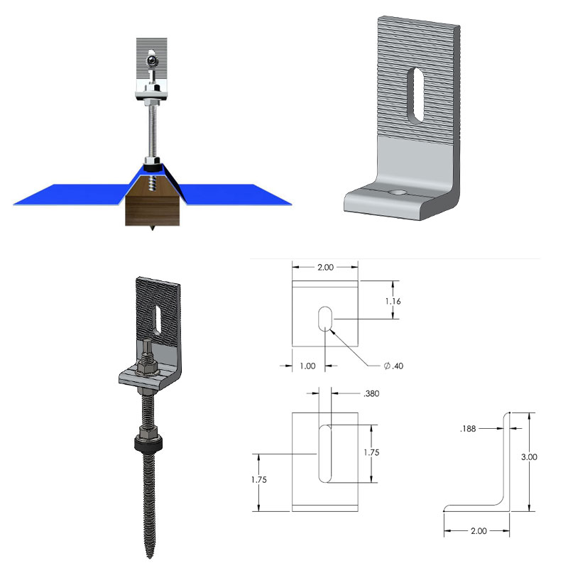 hanger bolts for solar panel installation with L feet bracket