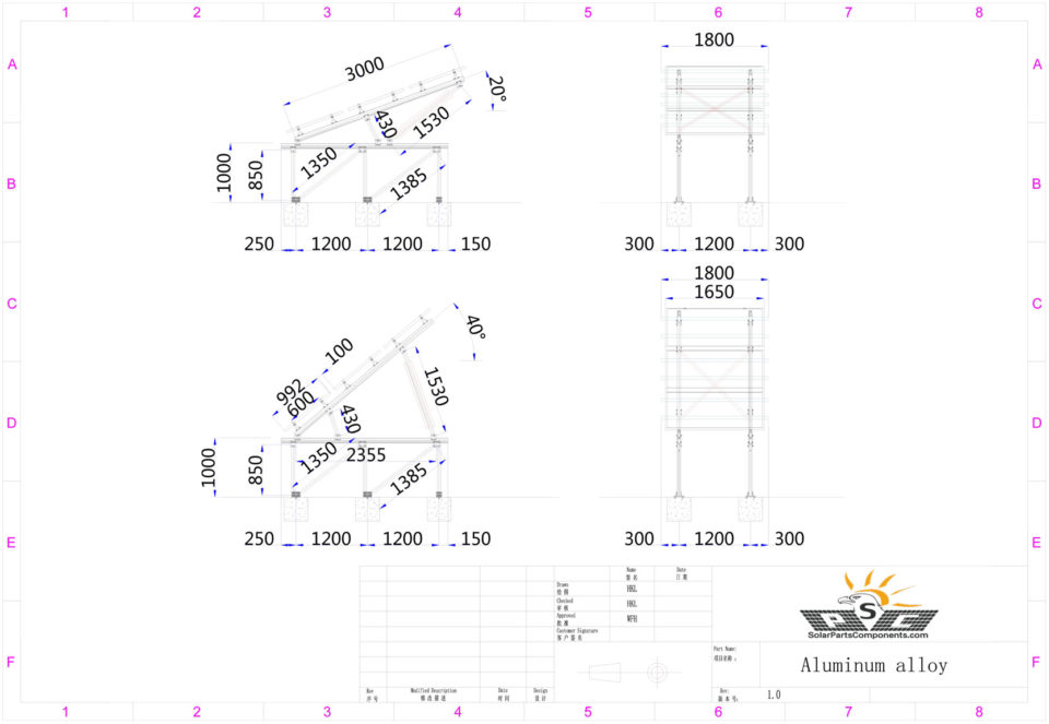 adjustable ground PV   module mounting system aluminum adjustable ground PV module mounting system aluminum