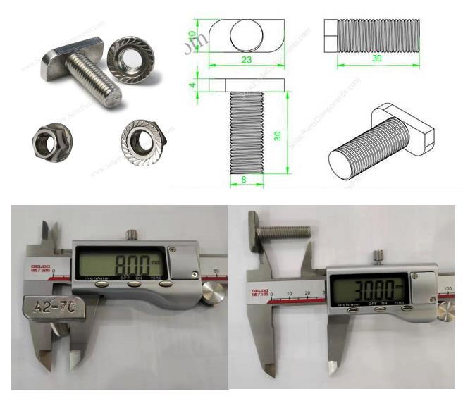 solar T bolt M8-30mm