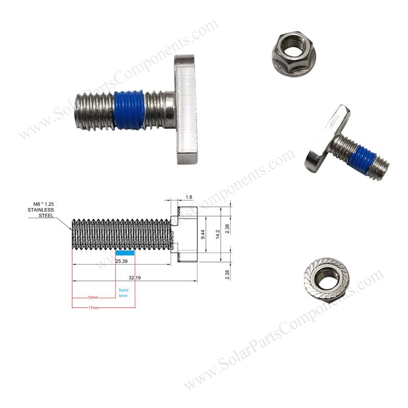 nyloc bolts, nyloc screws for solar mounting