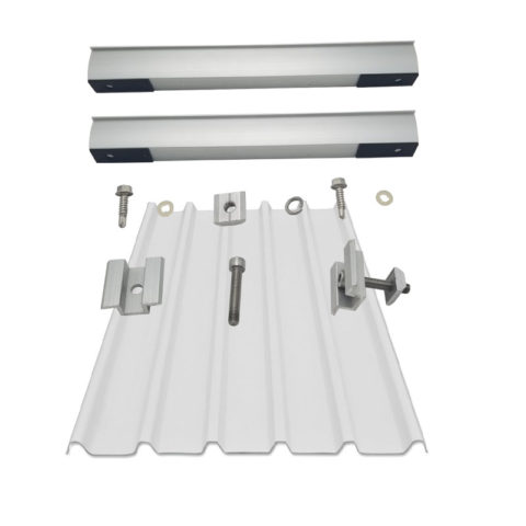 PV module trapezoid metal roof clamps