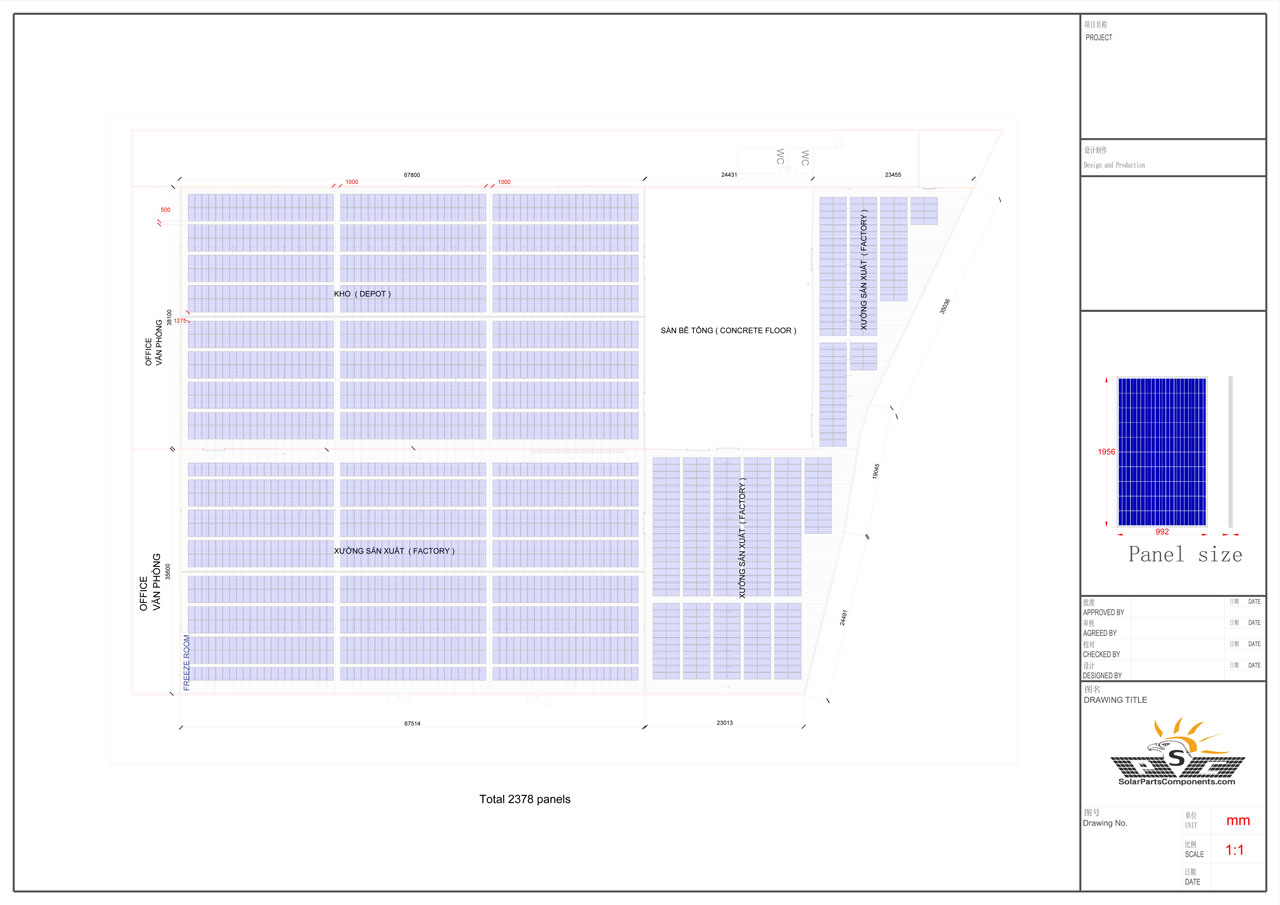 Solar Panel Metal Roof Mounting Project, 880 KW, Vietnam
