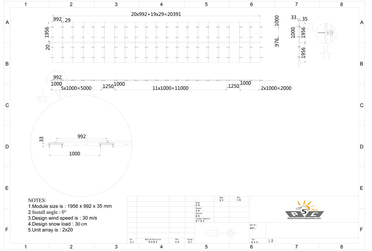 PV module metal roof mounting project U clamp