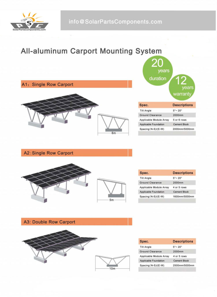 residential / commercial carport solar mounting structure