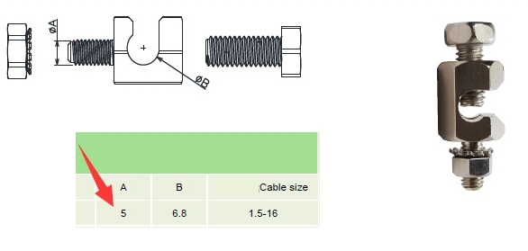 grounding lug studs 5mm