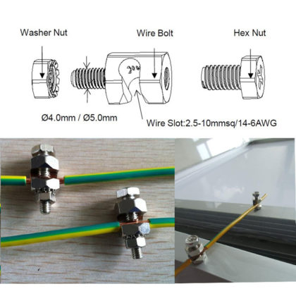 thumbnail image 2 of 10Pcs Copper Grounding Clamps For Solar Panels - External Hex Lightning Protection Cable Clamps 2 of 11