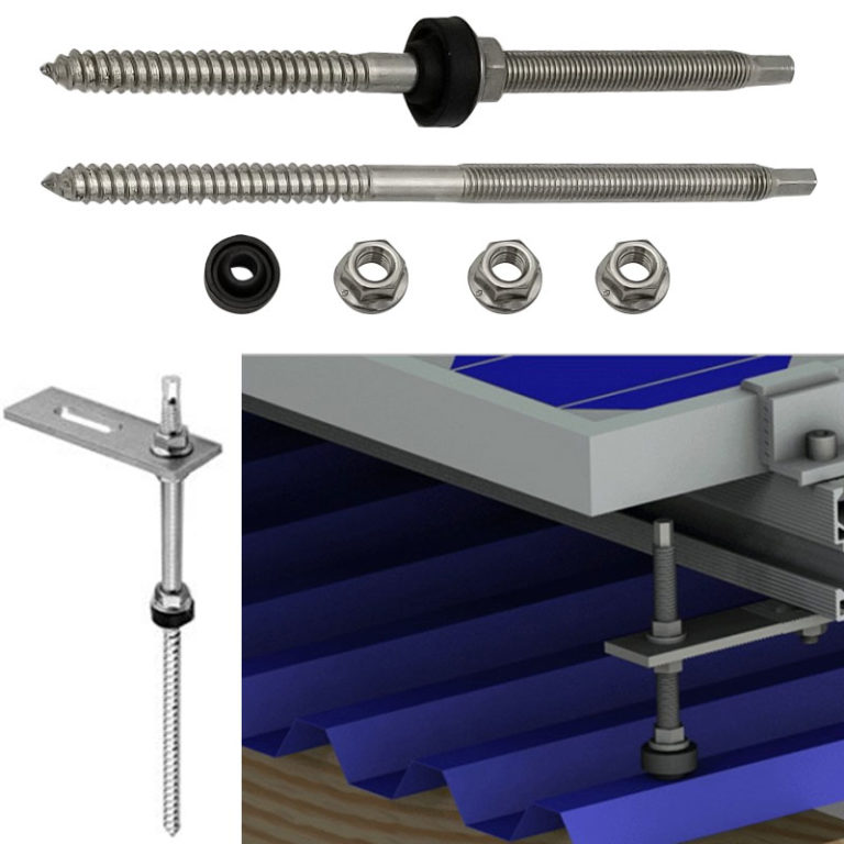 Solar hanger bolt, universally used for roof mounting