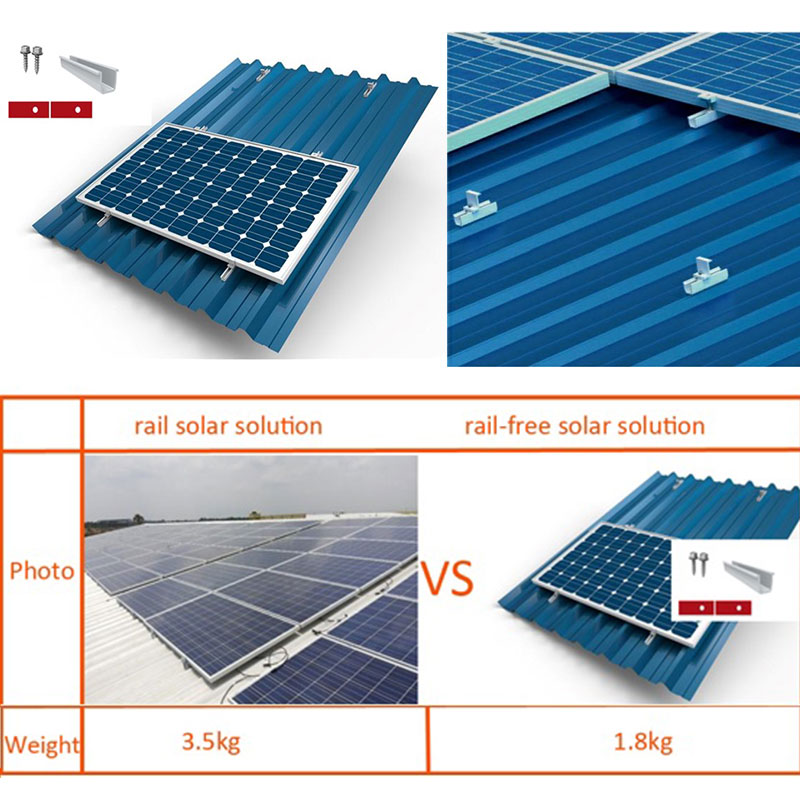 Rail-less sloped roof mounting rack and bracket