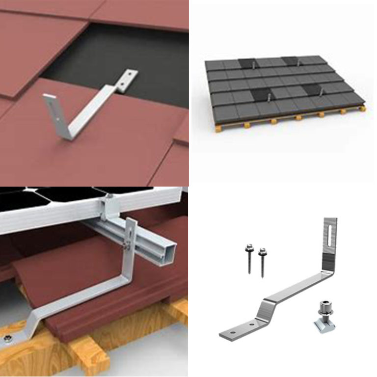 Affordable solar flat tile roof mounting brackets