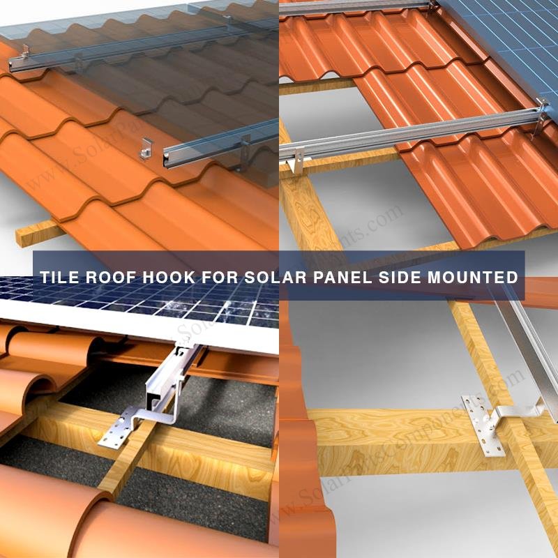 tile roof hook for solar panel side mounted