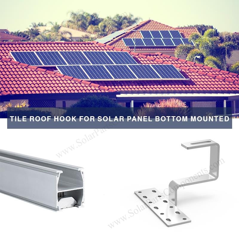 tile roof hook for solar panel bottom mounted