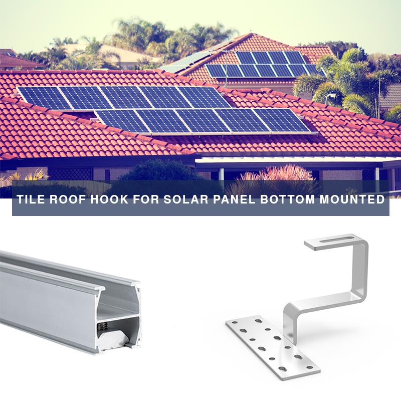 tile roof hook for solar panel bottom mounted