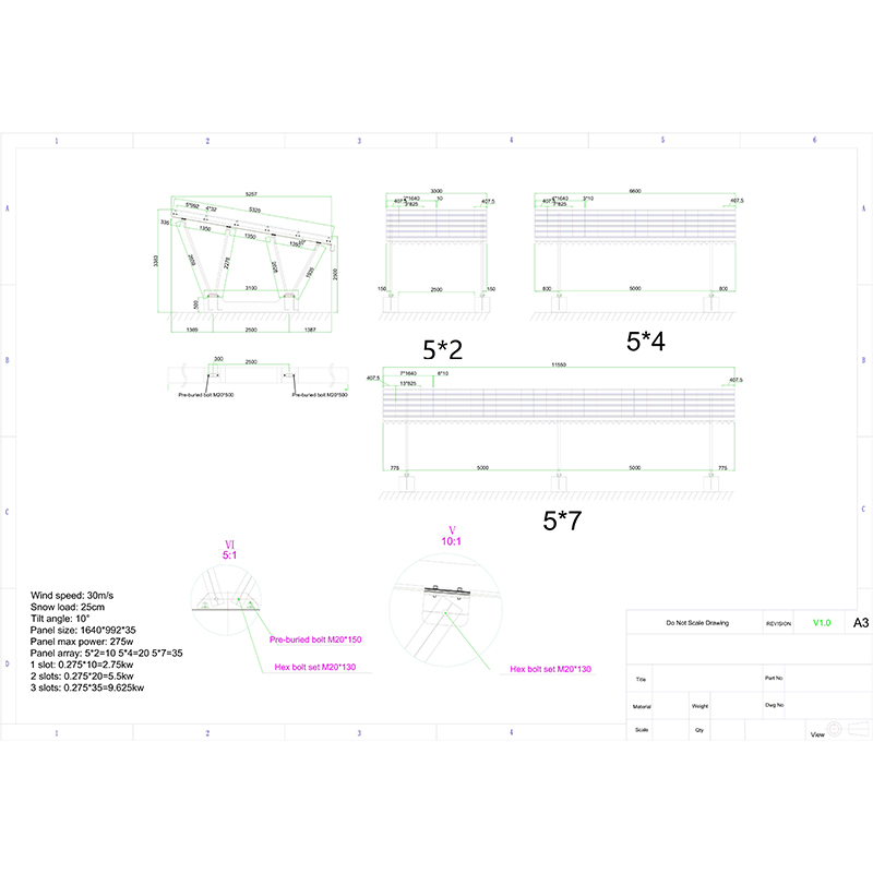 solar carport frame mounting system