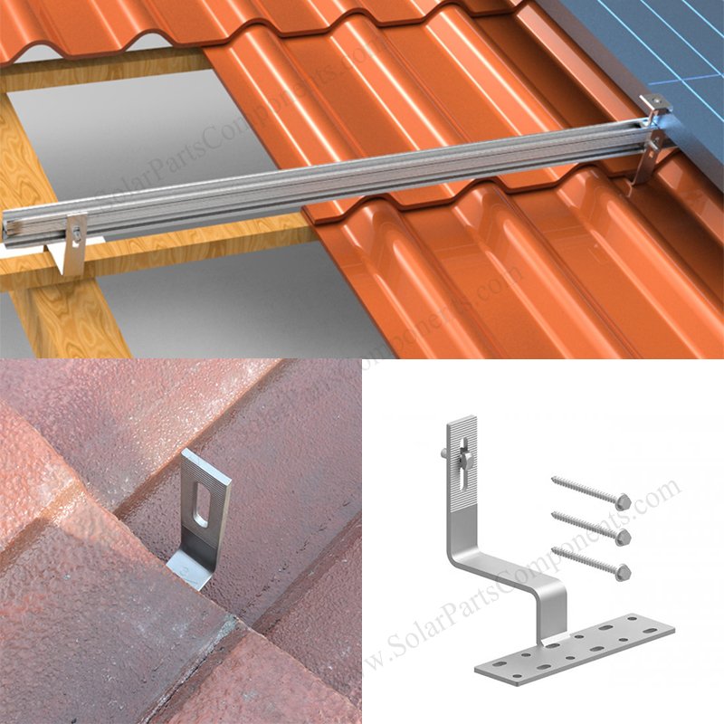 solar panel clay tile roof brackets fixed