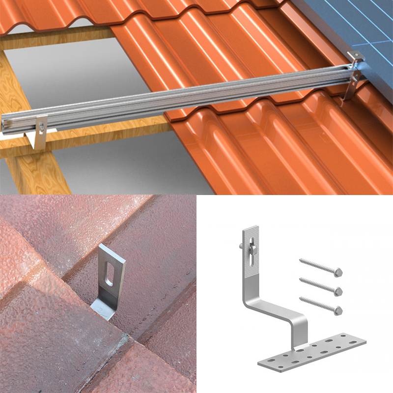 solar panel clay tile roof brackets fixed