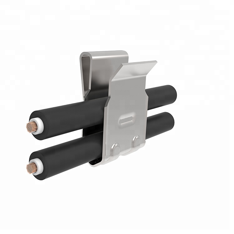 Two line cable clips for solar panel