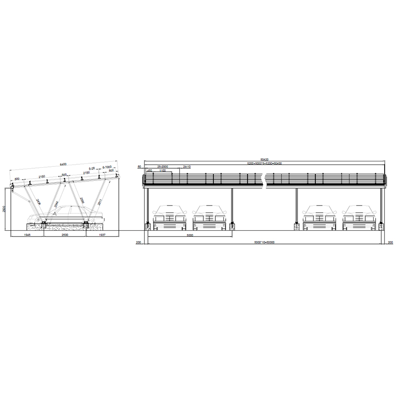 PV carport mounting system