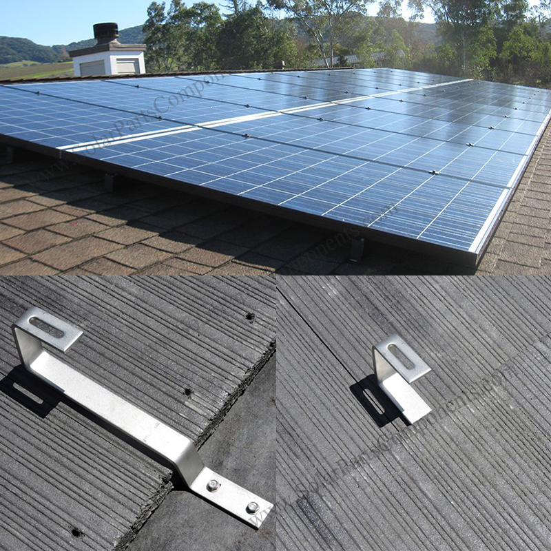 flat tile roof mounted for solar panels