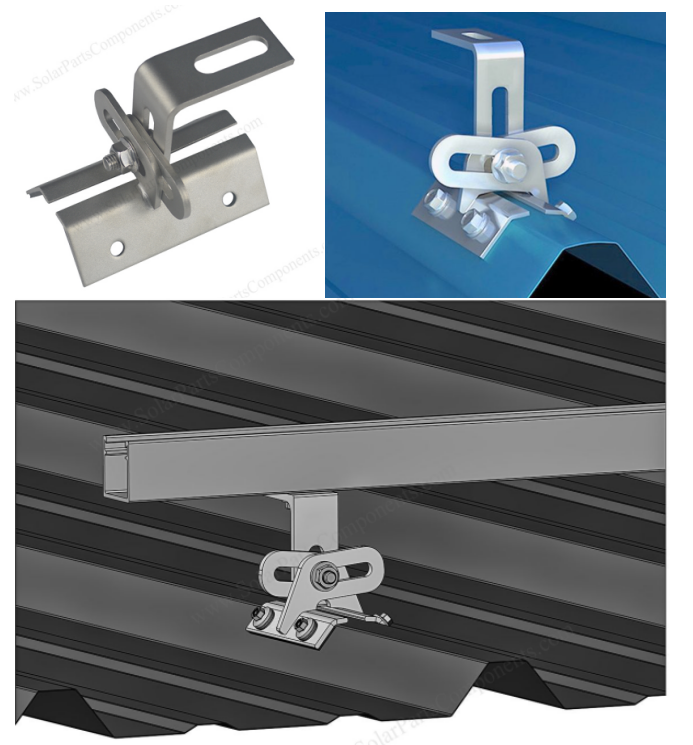 Universal Solar Roof Brackets for Trapezoidal Metal Roof Installation