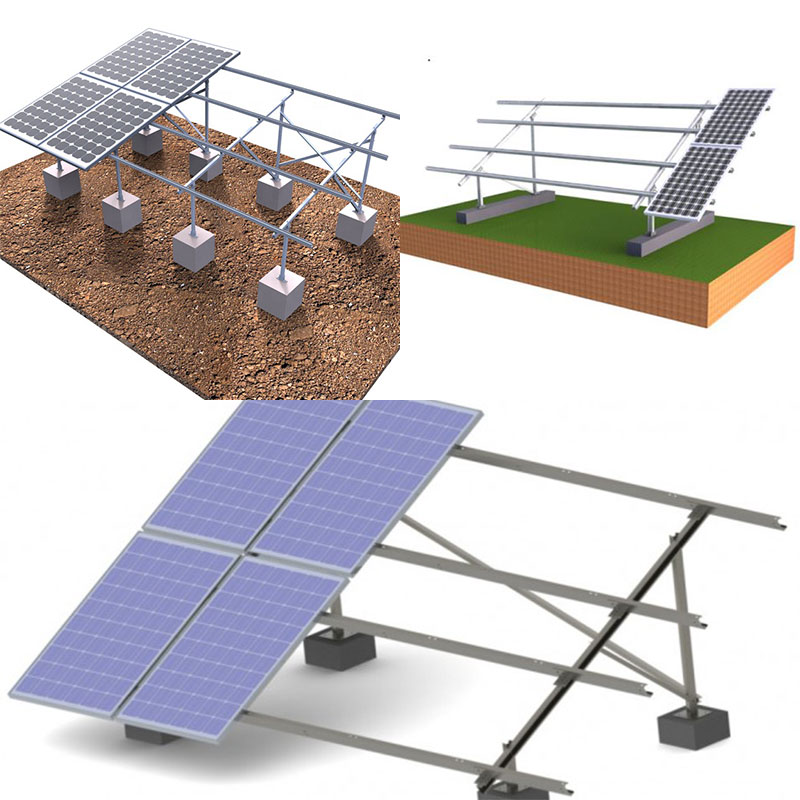 ground mount solar racking systems concrete foundation