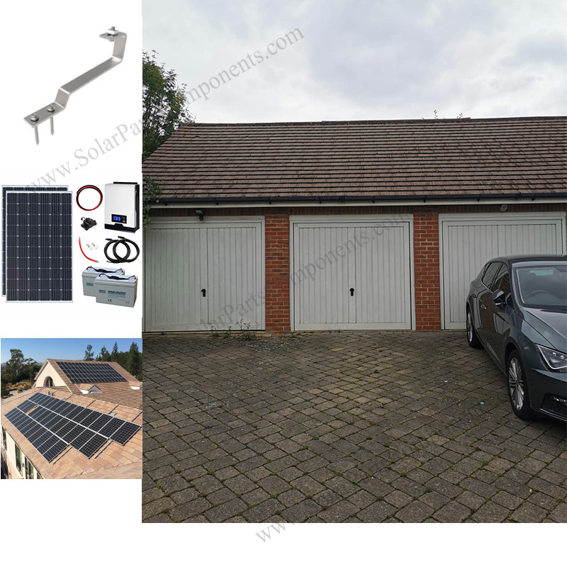 solar panels on concrete tiles