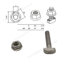 flange nut M8×1.25mm for T bolts and nuts