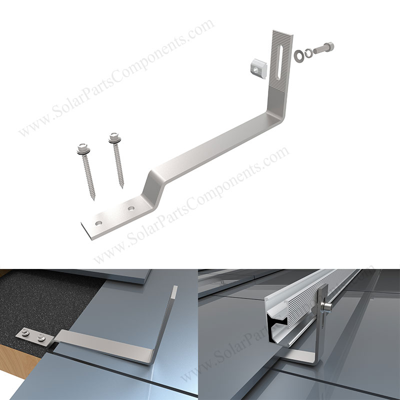 Solar flat tile roof hook non-adjustanle for side mounted