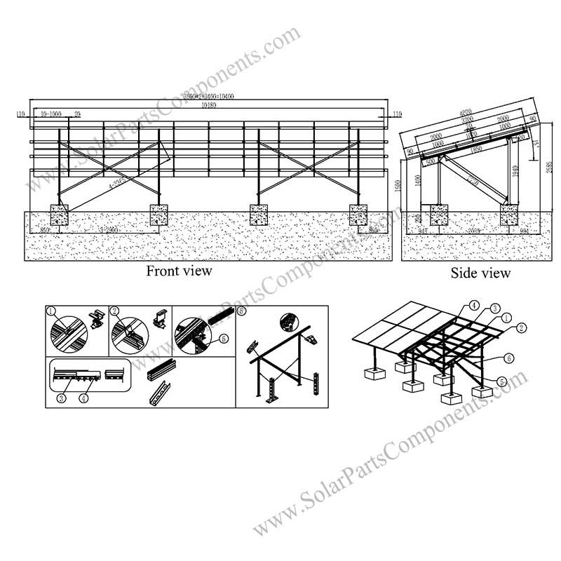 Hot dipped Galvanized Steel Mounting System Array design