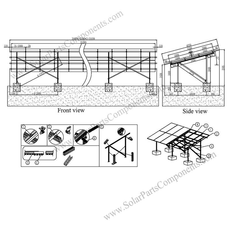 Hot-dip Galvanized Steel Mounting System Array design