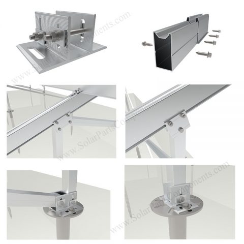 PV module ground racking system, SPC-GA-2V-N