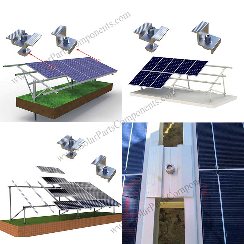 solar module clamp for frame panel