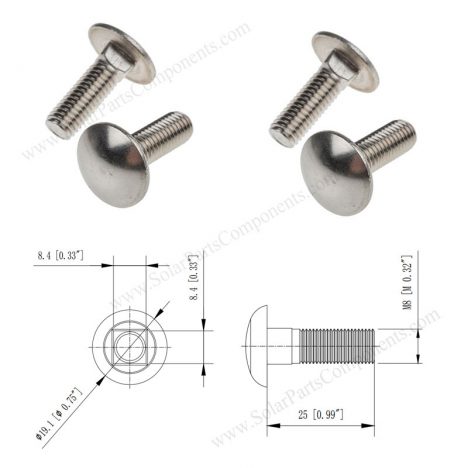 carriage bolt M8