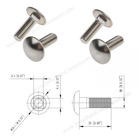 carriage bolt M8