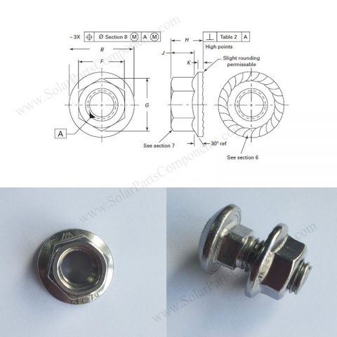 flange nuts M10 for solar panel