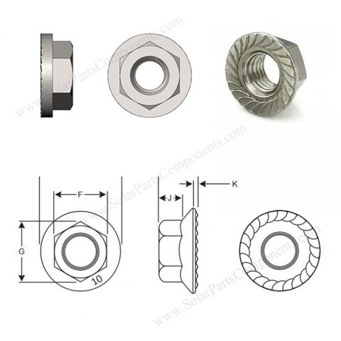 flange nuts 10mm for PV mounts