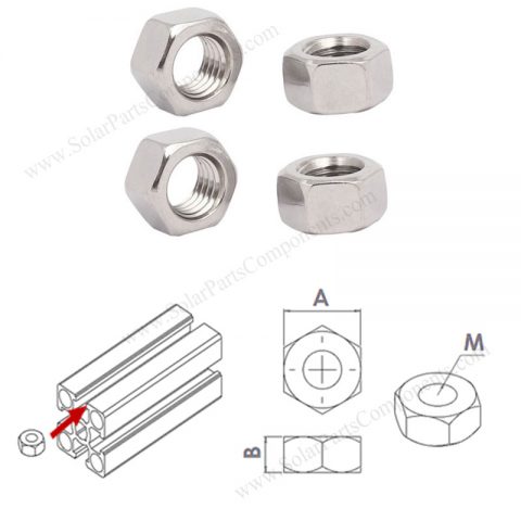 sus 304 a2-70 #12 hex nuts for solar mounts