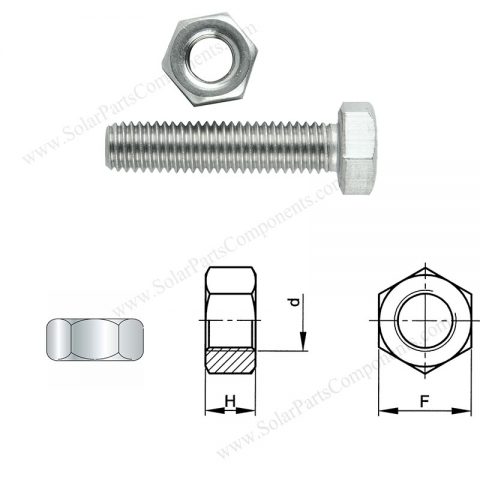 metric hex nuts M12 for bolts