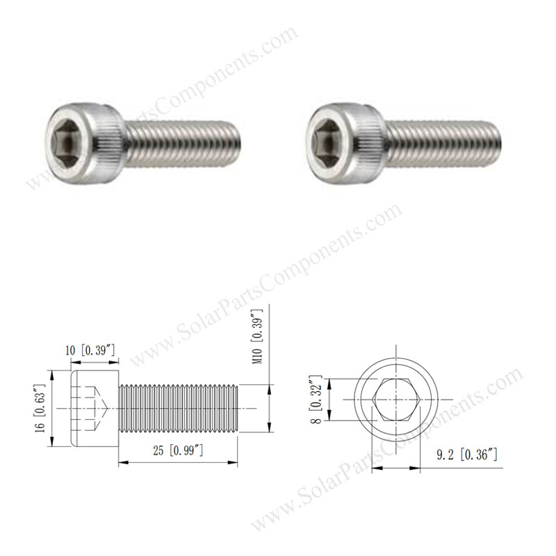 Metric Hex Socket Bolts M10 25mm Allen Head Screw A2 70