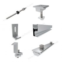 L feet clamp + double end bolt solar racking