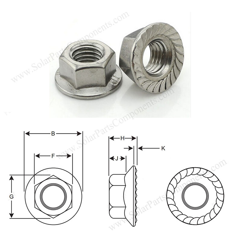 M12 X 1.75 Serrated Flange Lock Nuts – 304 A2 Stainless Steel – Pack Of 2