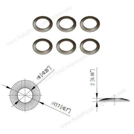 Serrated Ribbed Washers for PV installation