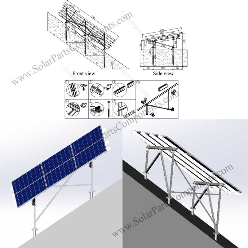 Solar Ground Mounting System for Slope OEM