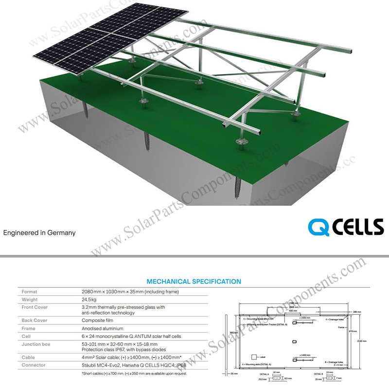 Solar Ground Mounting Systems Aluminum for Q cell solar panel