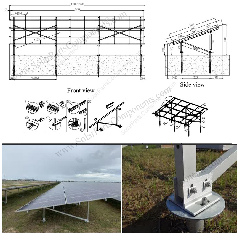 Solar Ground Mounting Systems Aluminum for Q cell